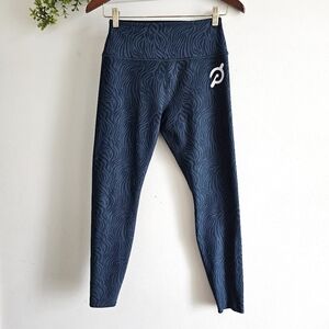 Peloton Reversible High Waist Leggings Small Blue Zebra Print Gym Activewear